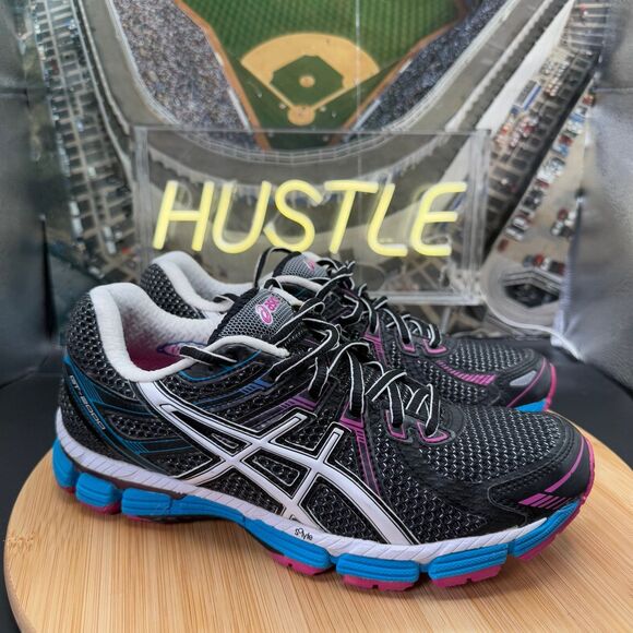 Asics Gel GT-2000 Black Magenta Blue White Running Shoes Women’s Sz 8 - Picture 1 of 10